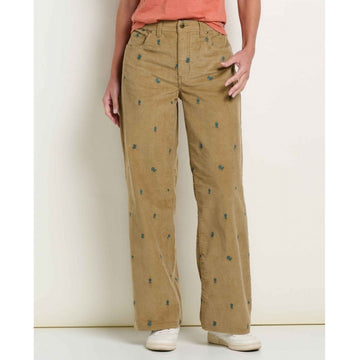 Women's Coaster Cord Wide Leg Pant Embroidered