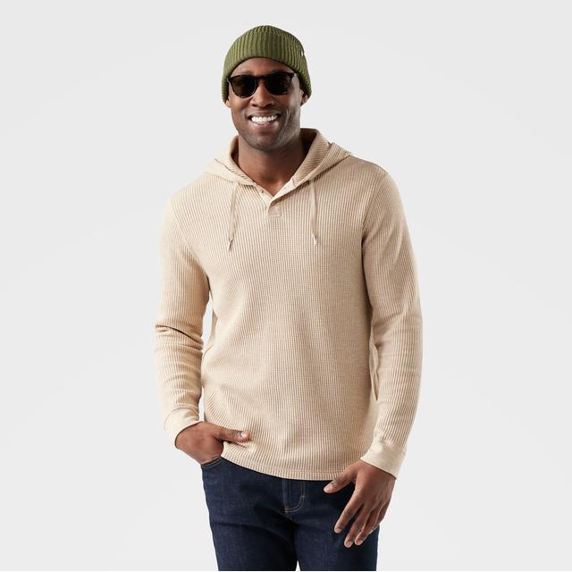 Mens Men's Waffle Henley Hoodie