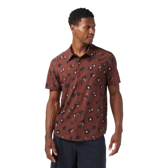 Mens Men's Everyday Party Short Sleeve Button Down T-Shirt