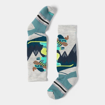 Kid's Wintersport Full Cushion Mountain Moose Pattern Over The Calf Socks