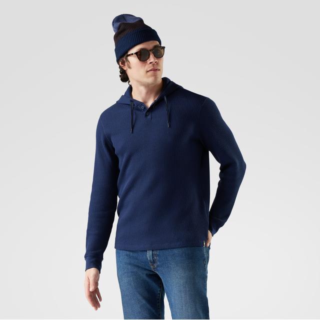 Mens Men's Waffle Henley Hoodie
