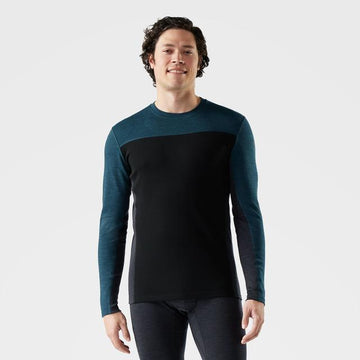 Men's Classic Thermal Merino Base Layer Colorblock Crew Top